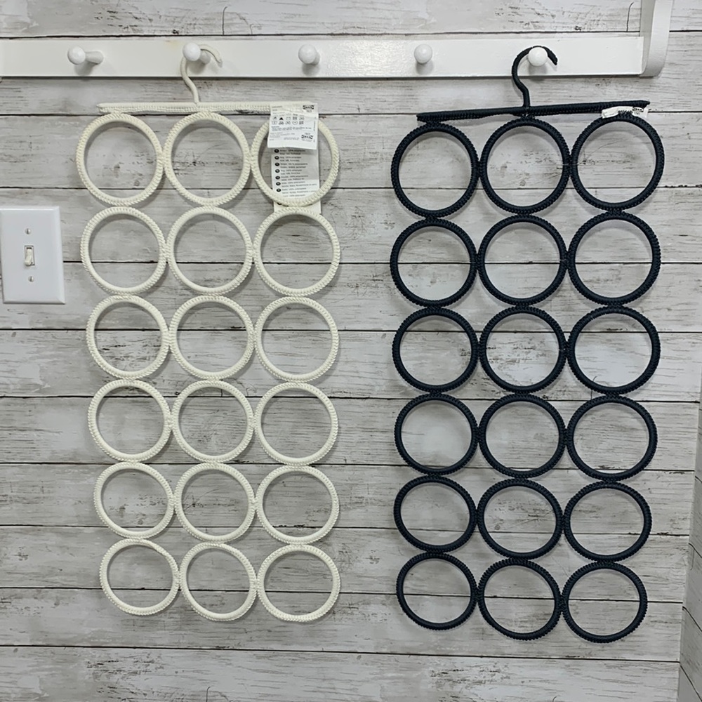 Ikea KOMPLEMENT Multi-use scarf closet hanger, 1 white, 1 grey